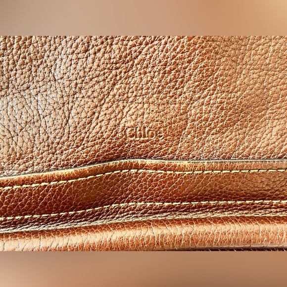 Chloe paraty 2-way large bag work bag glossy brown leather shoulder strap gold - Picture 7 of 16